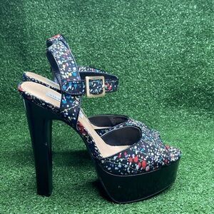 Steve Madden Black Sandals with Colorful Accents